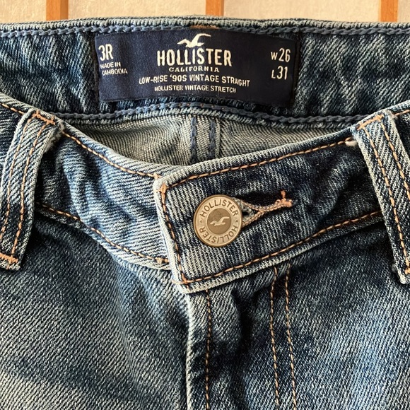 Hollister 3R W:26"/L:31" Low Rise 90's Vintage Straight Distressed Stretch Jeans - Picture 2 of 5